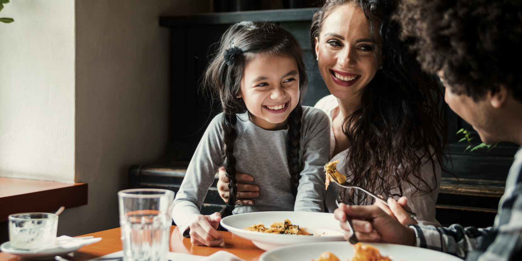 Family enjoying a meal together